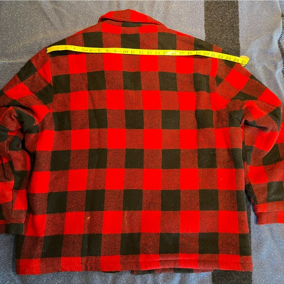 Vintage Cal Craft Buffalo Plaid Wool Sherpa lined jacket sz 1X 48 - Picture 3 of 11